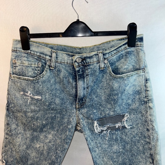 Levi's - DIY Cut Off/Distressed Shorts - Acid Wash - 511 Fit - 34 Men's - Thrash - Picture 4 of 8